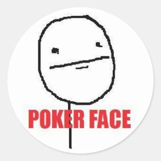 Poker Face Meme Classic Round Sticker