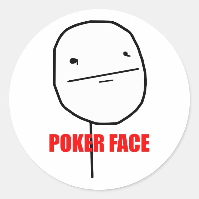 Poker Face Meme Classic Round Sticker (Front)