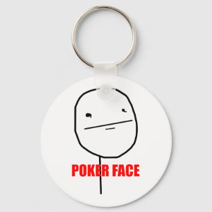Poker Face Meme Keychain