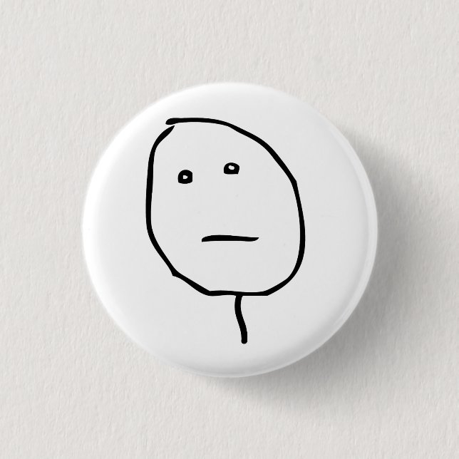 Poker face Rage Face Meme 1 Inch Round Button (Front)