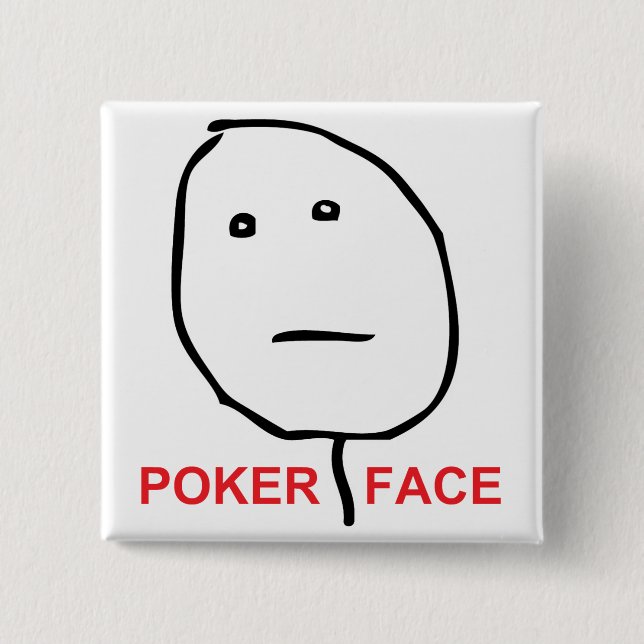 Poker Face Rage Face Meme 2 Inch Square Button (Front)