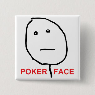 Poker Face Rage Face Meme 2 Inch Square Button
