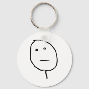 Poker Face Rage Face Meme Keychain