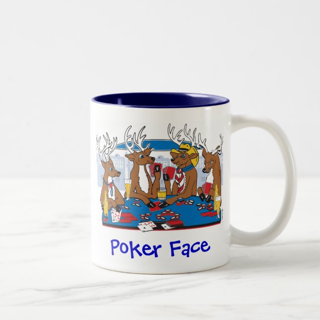 Poker Face Two-Tone Coffee Mug (Right)