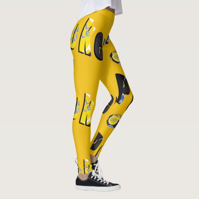 Poker Finals Chips Logo Dames Leggings Jaunes (Droite)