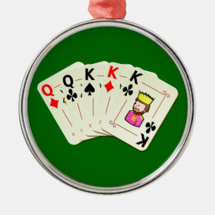 Poker Full House Metal Ornament