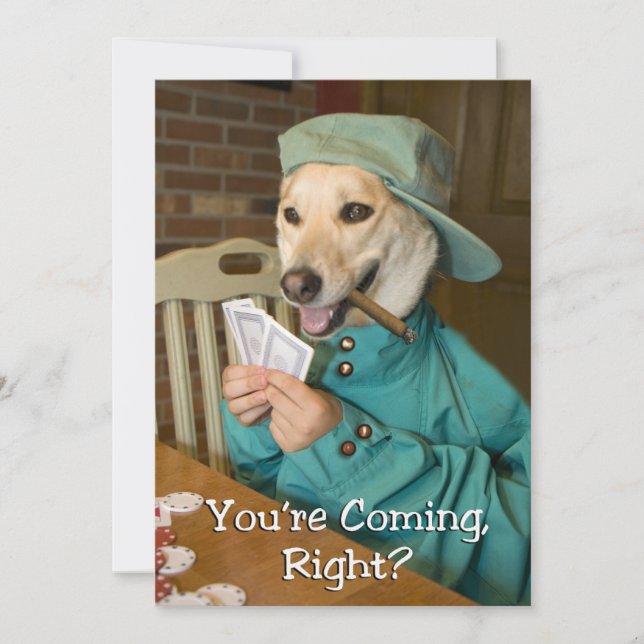 Poker Game Invitation  (Dog) (Front)