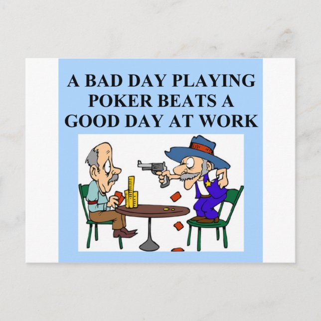 poker game player joke postcard (Front)