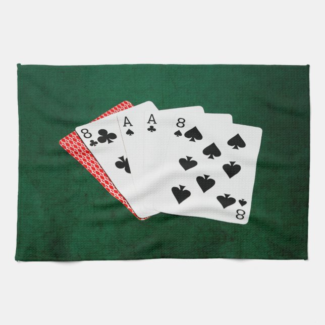 Poker Hands - Dead Man's Hand Kitchen Towel (Horizontal)