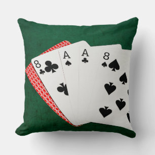 Poker Hands - Dead Man's Hand Throw Pillow