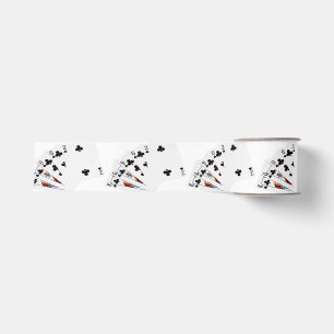 Poker Hands - Flush - Clubs Suit Grosgrain Ribbon