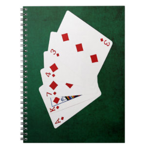 Poker Hands - Flush - Diamonds Suit Notebook