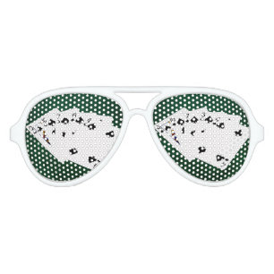 Poker Hands - Flush - Spades Suit Aviator Sunglasses