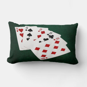 Poker Hands - Four Of A Kind - Nines and Eight Lumbar Pillow