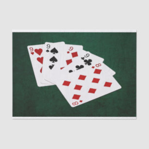 Poker Hands - Four Of A Kind - Nines and Eight Tissue Paper