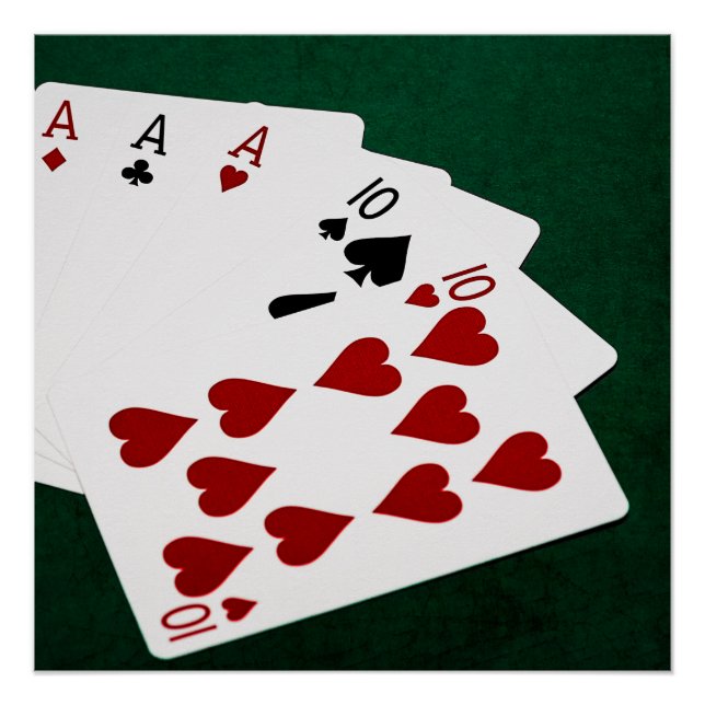 Poker Hands - Full House - Ace and Ten Poster (Front)