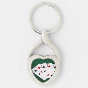 Poker Hands - Full House - Eight and Four Keychain