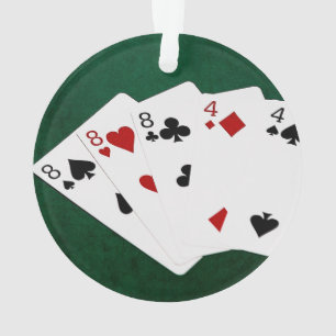 Poker Hands - Full House - Eight and Four Ornament