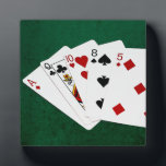 Poker Hands - High Card - Ace Plaque<br><div class="desc">Five playing cards forming the poker high card hand. High card is made of any five cards not meeting any of the poker hand requirements. So no hand is made,  and the the hand with the highest card wins. This is a combination with the ace as the highest card.</div>