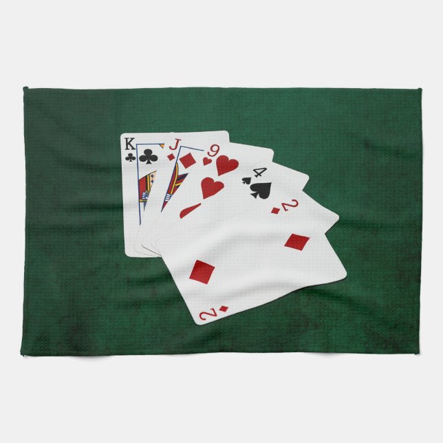 Poker Hands - High Card - King Kitchen Towel (Horizontal)