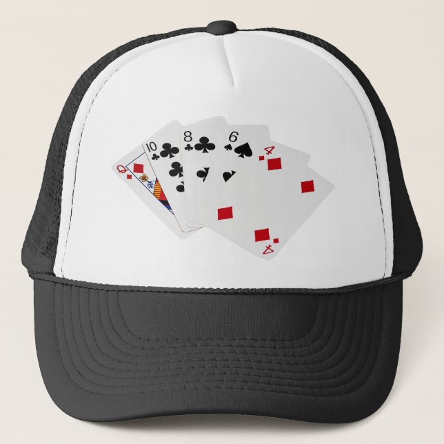 Poker Hands - High Card - Queen Trucker Hat (Front)