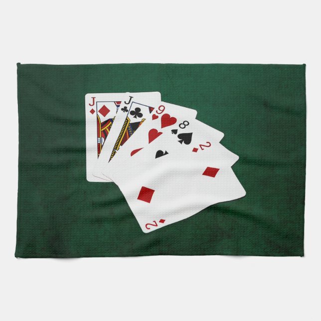 Poker Hands - One Pair - Jack Kitchen Towel (Horizontal)