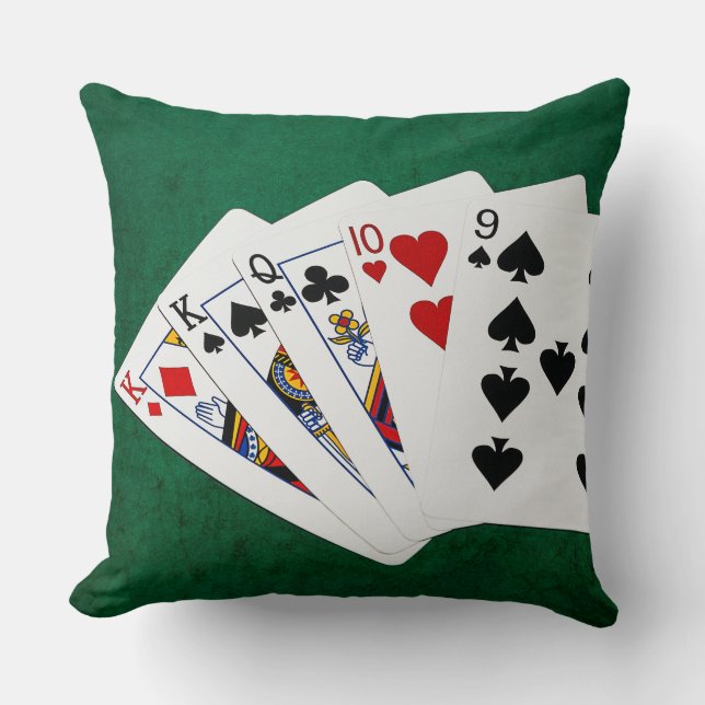 Poker Hands - One Pair - King Throw Pillow (Front)