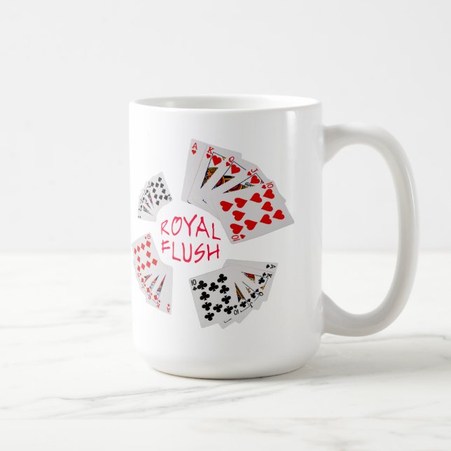 Poker Hands - Royal Flush Customizable Coffee Mug (Right)
