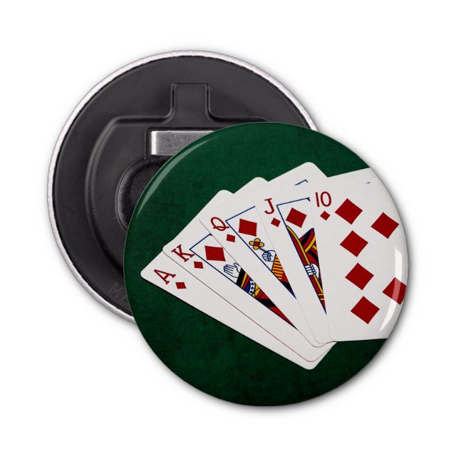 Poker Hands - Royal Flush - Diamonds Suit Bottle Opener (Front)