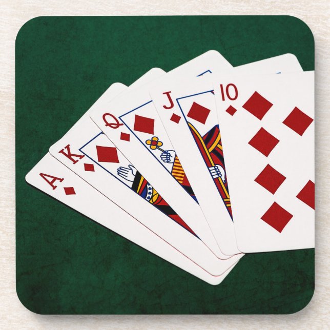 Poker Hands - Royal Flush - Diamonds Suit Coaster (Front)