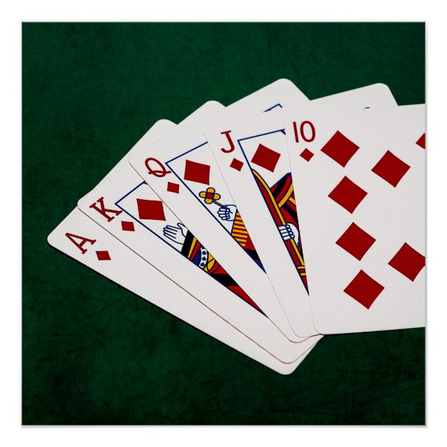Poker Hands - Royal Flush - Diamonds Suit Poster (Front)