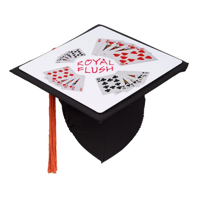 Poker Hands - Royal Flush Graduation Cap Topper (Angled)