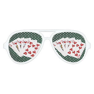 Poker Hands - Royal Flush - Hearts Suit Aviator Sunglasses
