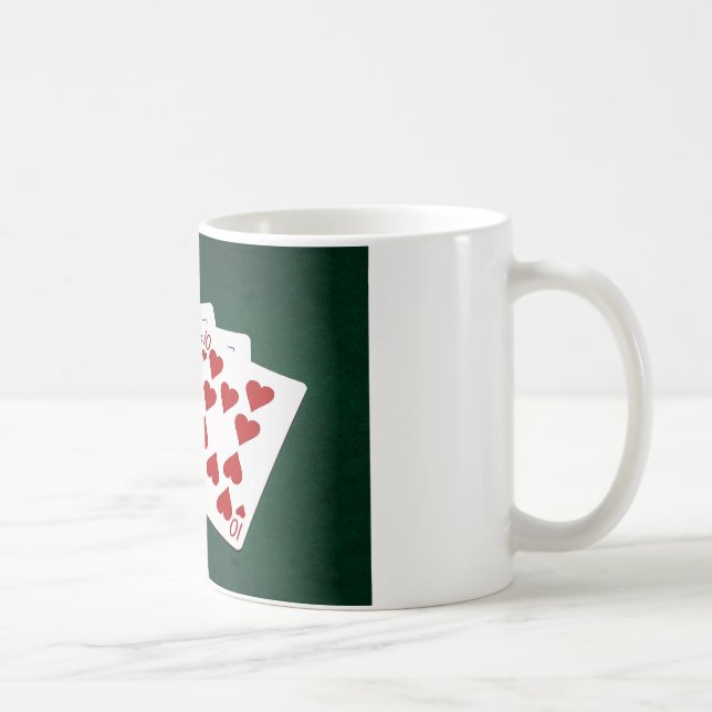 Poker Hands - Royal Flush - Hearts Suit Coffee Mug (Right)