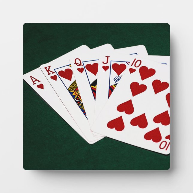 Poker Hands - Royal Flush - Hearts Suit Plaque (Front)