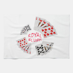 Poker Hands - Royal Flush Kitchen Towel