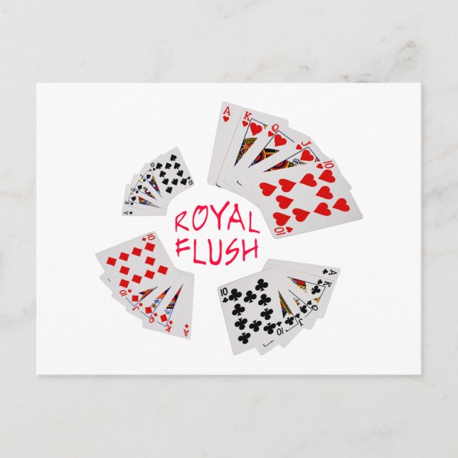 Poker Hands - Royal Flush Postcard (Front)