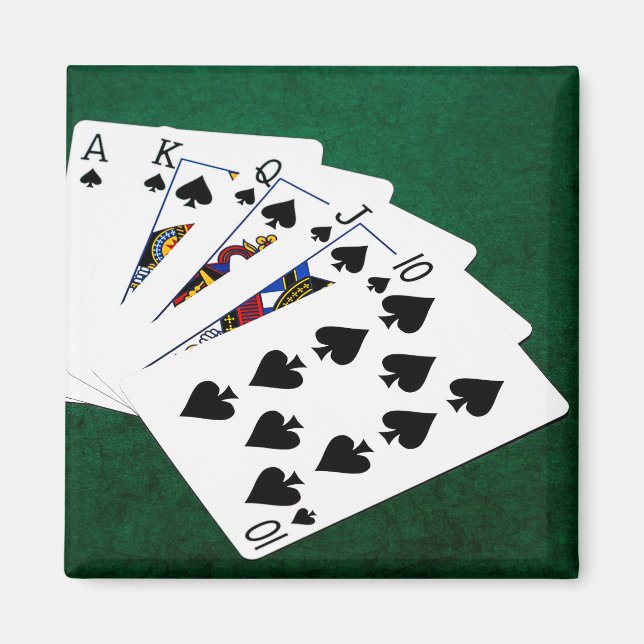 Poker Hands - Royal Flush - Spades Suit Magnet (Front)