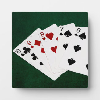 Poker Hands - Straight - Ten To Six Plaque