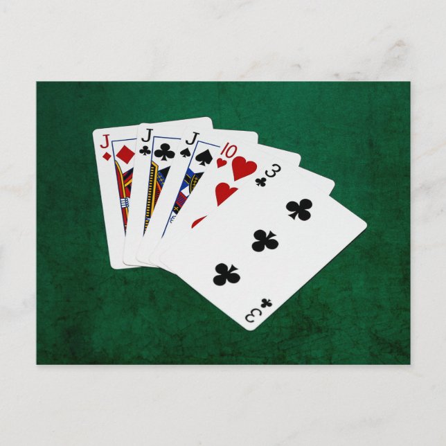 Poker Hands - Three Of A Kind - Jack Postcard (Front)
