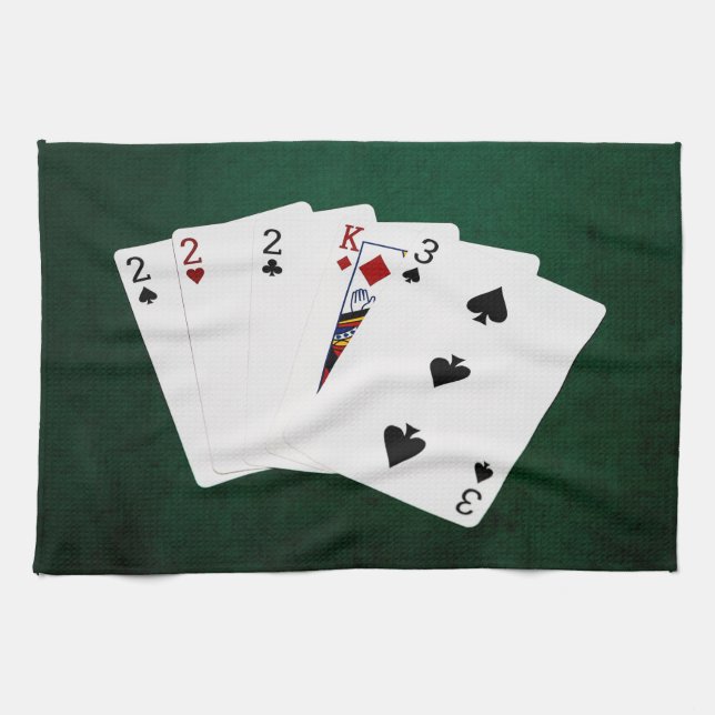 Poker Hands - Three Of A Kind - Two Kitchen Towel (Horizontal)