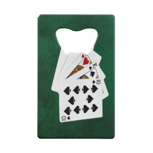 Poker Hands - Two Pair - Ace, King Credit Card Bottle Opener