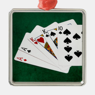 Poker Hands - Two Pair - Ace, King Metal Ornament