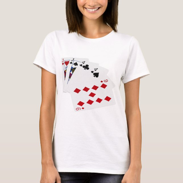 Poker Hands - Two Pair - Jack, Four T-Shirt (Front)