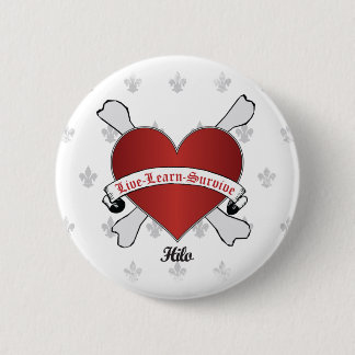 Poker Heart and Bones 2 Inch Round Button