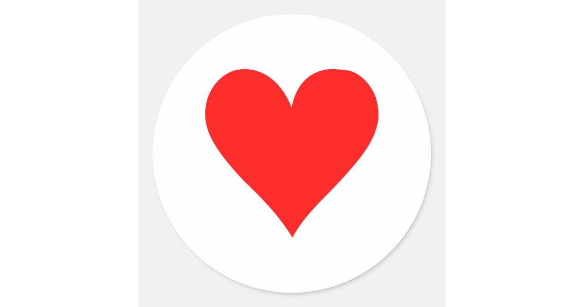 Poker heart classic round sticker | Zazzle