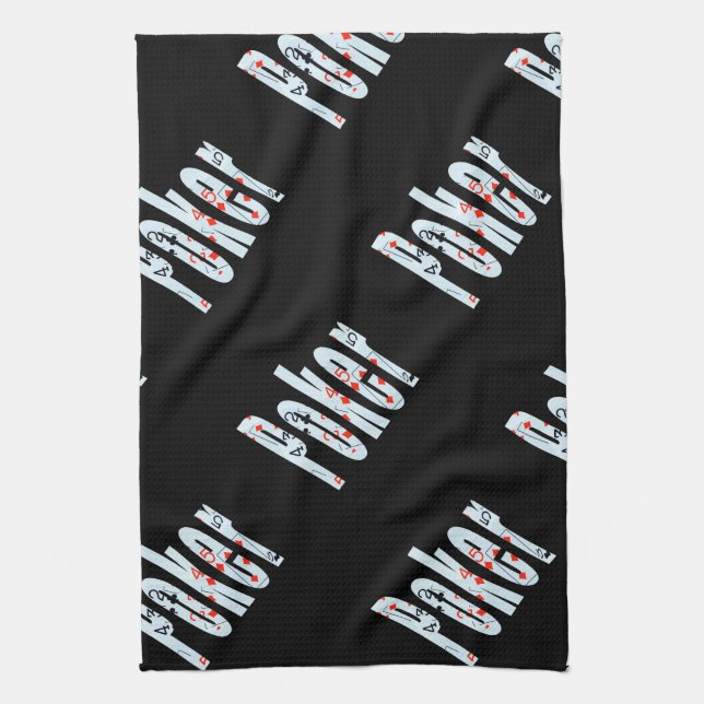 Poker Logo Made From Poker Cards, Kitchen Towel (Vertical)