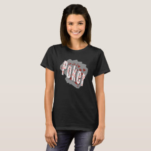 Poker Logo Made With Hearts Straight Flush , T-Shirt