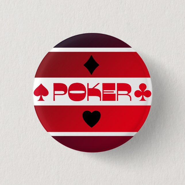 Poker logo red black personalizable T-Shirt 1 Inch Round Button (Front)