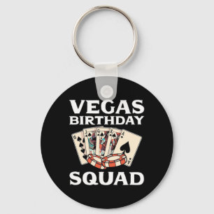 Poker Lover Poker Birthday Squad Keychain